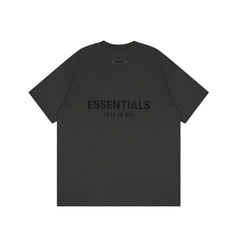 Essentials Fear of God Back-Print 3D Flocked Tee – Charcoal Grey