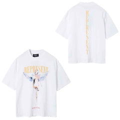 Represent Angel & Vertical Logo Graphic T-Shirt - White