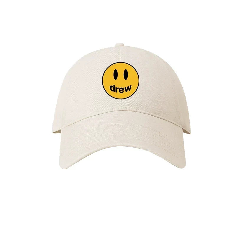 Drew House Smiley Face Baseball Cap, Cream