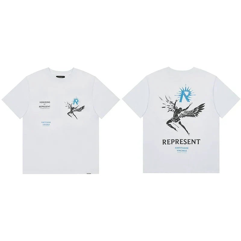 Represent Fallen Angel & Blue Sun Graphic T-Shirt - White