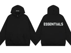 Fear of God Essentials Reflective Back Logo Pullover Hoodie – Black